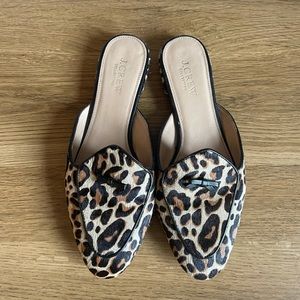 J. Crew Leopard Mule Slide 7.5